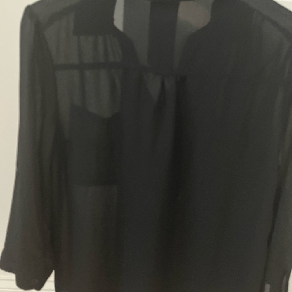 Moon Collection Black Sheer Blouse
